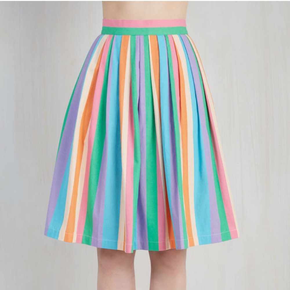 3x ModCloth Aspiration Creation Skirt Rainbow